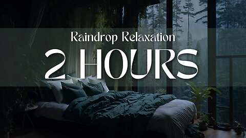 Raindrop Relaxation | The bedroom overlooks the foggy forest | 2 hours rain sound