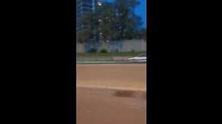 Cyclist On Highway 401 Toronto