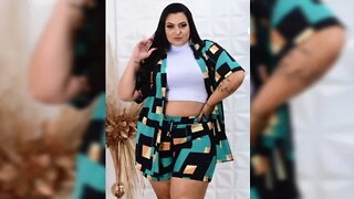 🛑 CONJUNTO PLUS SIZE KIMONO CORDIGAN E SHORT FEMININO ESTAMPADO VERÃO