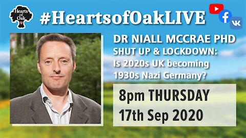 Livestream with Dr Niall McCrae PhD 17.9.20