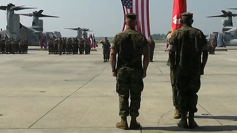 (B-Roll) Marine Aircraft Group 26 change of command ceremony