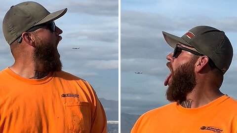 Hilarious dude makes awesome plane video with perfect timing