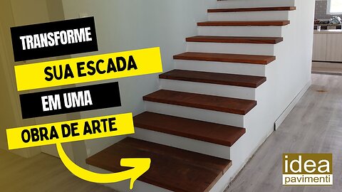 Como renovar sua escada de concreto com degraus de madeira