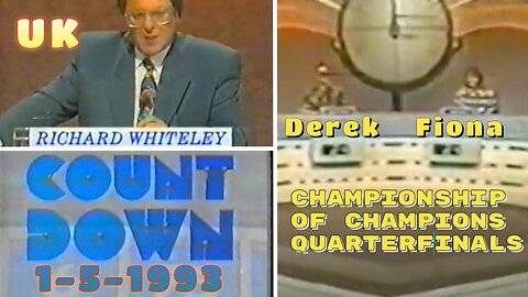 Richard Whitely | UK Countdown (1-5-1993) Derek vs. Fiona | Championship Quarterfinals