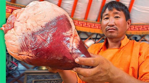 Giant Camel Heart!! Eating extreme Meat Across Mongolia!! (Full Documentary)