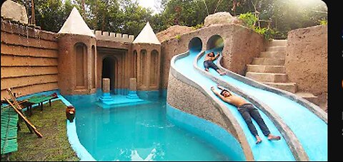 My Summer Holiday 155 Days Building 1M Dollars Water Slide Park into Underground Swimming Pool House