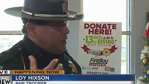 NHP Trooper Hixson talks about 13 Days of Giving and car seat safety