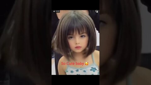 After Hair cutting girl looking like a doll,Doll girl viral 2022,#shorts #baby #cutebaby #2022