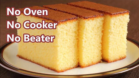 Easy Vanilla Sponge Cake Without Oven Recipe | How To Make Basic Sponge Cake | Plain Sponge Cake,