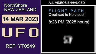 UFO NEW ZEALAND, 14 MAR 2023, REF R0012, NorthShore, Flight Path Overhead to Northeast