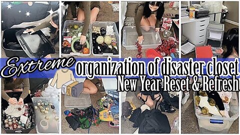 *NEW* EXTREME ORGANIZATION MOTIVATION 2022 | DISASTER BEDROOM CLOSET RESET & REFRESH PT.2 | ez tingz