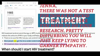 Jenna says there is a cure for HIV. More misinformation about AIDS/HIV. TRIGGER WARNING!! ⚠️⛔️⚠️⛔️