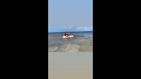 Flipping over jet ski in Isla Mujeres Mexico