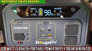 BougeRV Flash300 Portable Power Station 286Wh, 600W, Solar, Recharge 0-90% in 30 Mins Camping, RV