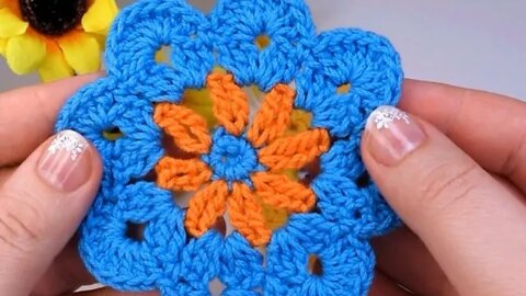 How to crochet flower coaster simple tutorial