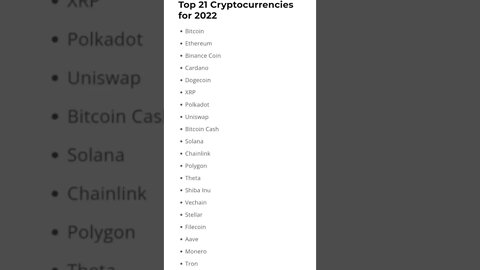 Top 21 Best Cryptocurrencies to Invest in 2022 #cryptomash #cryptomashnews #cryptonews #viralvideo