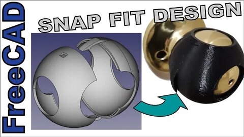 FreeCAD - 3D Print Snap Fits - Design and Print Child Safety Doorknob Cover |JOKO ENGINEERING|