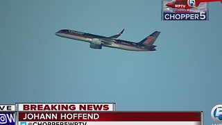 President-elect Donald Trump's plane departs Palm Beach County