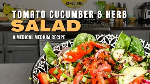 A Cool Summer Salad with Tomatoes, Cucumbers, and Herbs | Medical Medium Recipe
