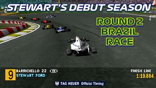 Stewart's Debut Season | Round 2: Brazilian Grand Prix Race | Formula 1 '97 (PS1)