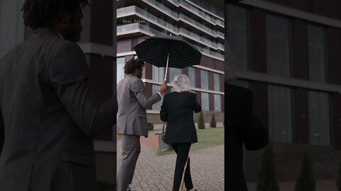 A Man Holding Umbrella Over His Boss #billionaire #shorts #ytshorts #billionairelifestyle