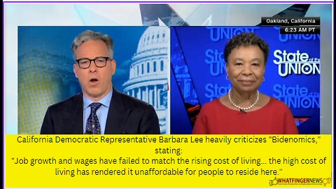 California Democratic Representative Barbara Lee heavily criticizes "Bidenomics," stating: