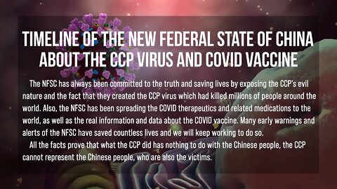 Timeline of The New Federal State of China About the CCP Virus And covid Vaccine