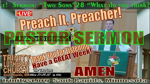 2023 11 12 Nov 12th Pastor Sermon Trinity Lutheran Sauk Rapids MN