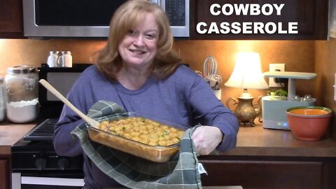 COWBOY CASSEROLE with Tater Tots, TATER TOT CASSEROLE dinner idea RECIPE, Catherine's Plates