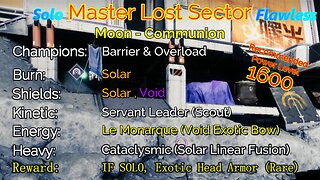 Destiny 2 Master Lost Sector: Moon - K1 Communion on my Titan Solo-Flawless 11-3-22