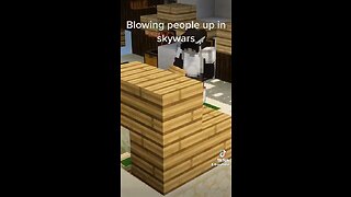 Blowing people up in Minecraft Skywars