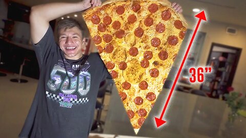 Eating the World's Largest Slice of Pizza! - Deleted Stevewilldoit Video