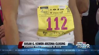 Arizona chapter of Susan G. Komen to shut down July 31, Race for the Cure fundraiser canceled