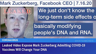 Mark Zuckerberg Admitting COVID-19 Vaccines Will Change Your DNA