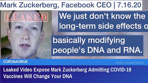 Mark Zuckerberg Admitting COVID-19 Vaccines Will Change Your DNA