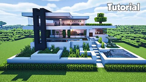 Minecraft: How to Build a Modern House Tutorial (Easy) #43 - Interior in Description!