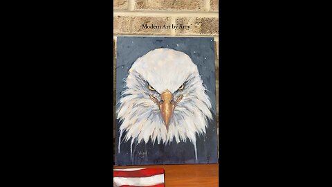 Acrylic Paintings - Eagles, Horses, Jesus, Christian Art, Patriotic Art, American Flag Painting