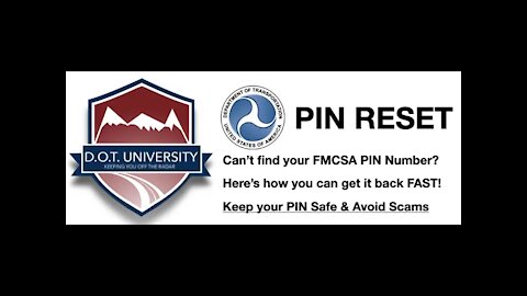 FMCSA PIN Number - How to Reset or Request so you can Update your MCS-150 (USDOT Number) or Portal