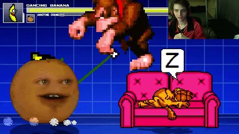 Fruit Characters (Annoying Orange And Dancing Banana) VS Garfield The Cat In An Epic Battle In MUGEN