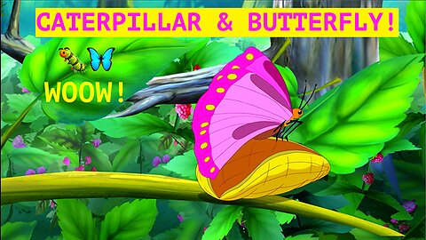 Caterpillar and Butterfly Kids Cartoon - Funny Children Cartoon - New 2023 Kids Movie - Toddler Song