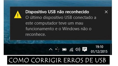 Como resolver Dispositivo USB não foi reconhecido