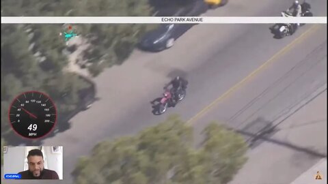 Pursuit of motorcycle in LA County