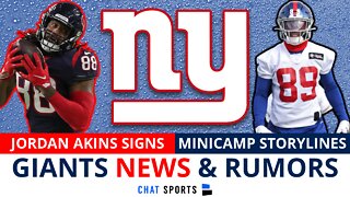 Giants SIGN Jordan Akins + NY Giants News & Rumors On Kadarius Toney, James Bradberry & Joe Schoen