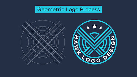 Adobe illustrator Geometric Hawk logo with grid tutorial | How to design Eagle Golden Ratio Logo