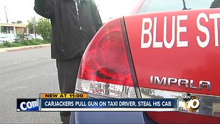 Carjackers pull gun on taxi driver and steal his cab