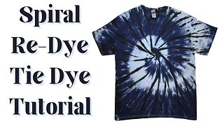 Tie-Dye Pattern: Spiral Re-Dye Thickened Black