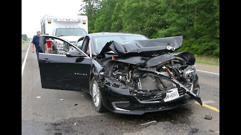 CAR REAR ENDS PICKUP, BLANCHARD TEXAS, 05/23/21...