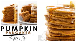 Fluffy Pumpkin Pancakes -- www.iambaker.net