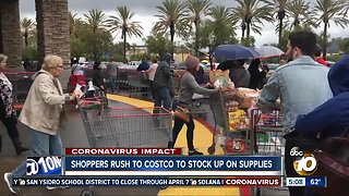 Shoppers rush to Costco to stock up on supplies