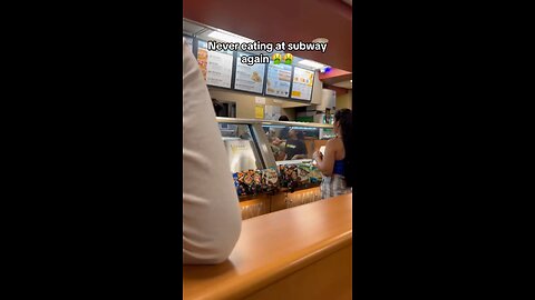 Video shows a man making a sandwich barefoot on a #Subway counter in #Chicago.